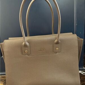 Furla Taupe Satchel Bag